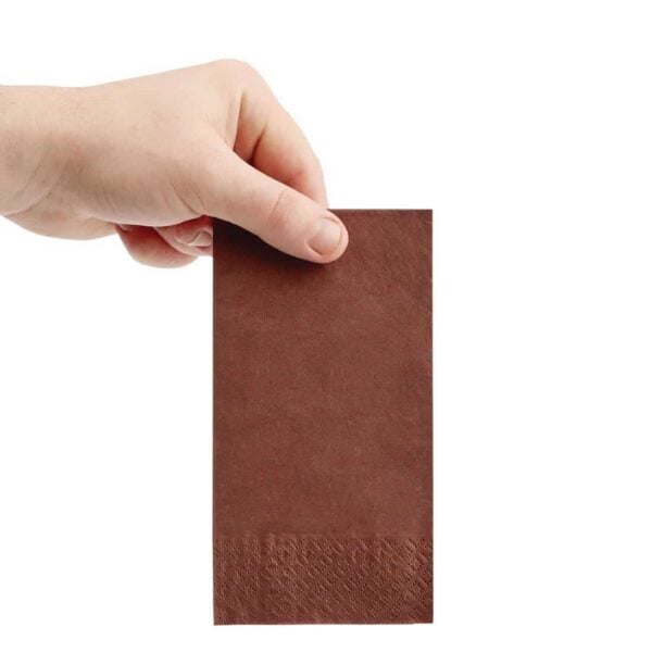 Fiesta Recyclable Lunch Napkin Mocha 33x33cm 2ply 1/8 Fold (Pack of 2000) - Image 4