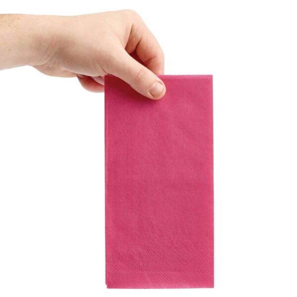 Fiesta Recyclable Lunch Napkin Pink 33x33cm 2ply 1/8 Fold (Pack of 2000) - Image 4