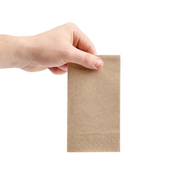 Fiesta Recyclable Recycled Lunch Napkin Kraft 33x33cm 2ply 1/8 Fold (Pack of 2000) - Image 4