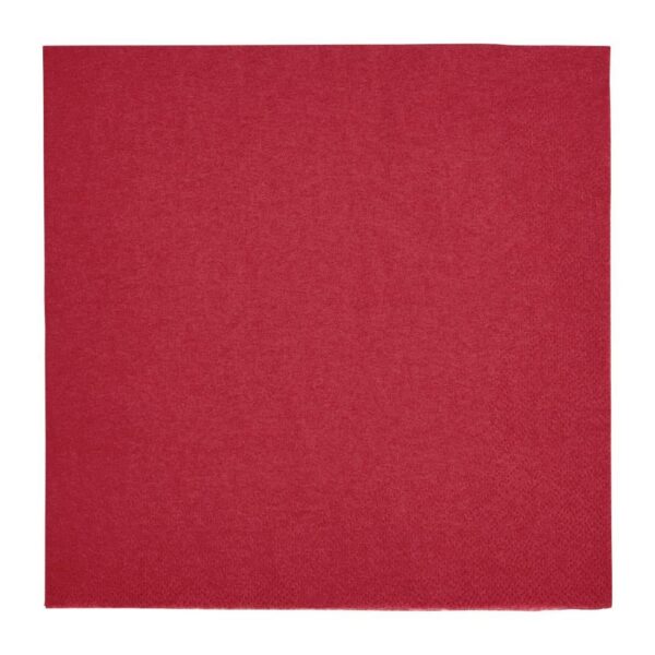 Fiesta Recyclable Dinner Napkin Bordeaux 40x40cm 2ply 1/4 Fold (Pack of 2000) - Image 2