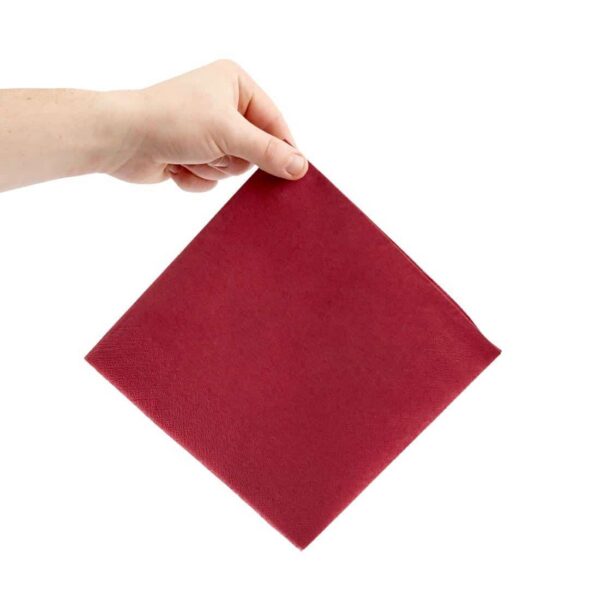 Fiesta Recyclable Dinner Napkin Bordeaux 40x40cm 2ply 1/4 Fold (Pack of 2000) - Image 4
