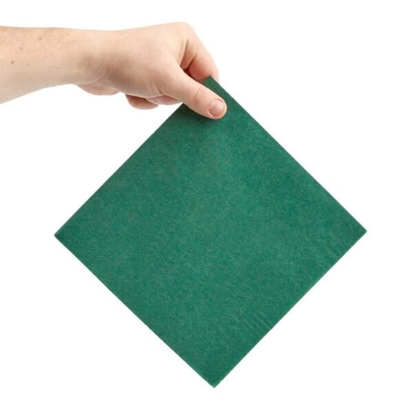 Fiesta Recyclable Dinner Napkin Dark Green 40x40cm 2ply 1/4 Fold (Pack of 2000) - Image 4