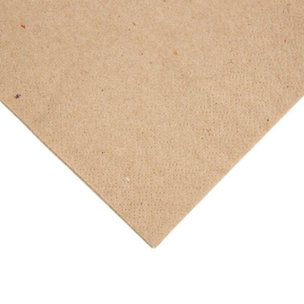 Fiesta Recyclable Recycled Dinner Napkin Kraft 40x40cm 2ply 1/4 Fold (Pack of 2000) - Image 3