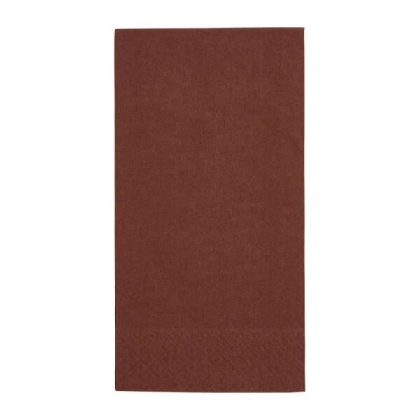 Fiesta Recyclable Dinner Napkin Mocha 40x40cm 2ply 1/8 Fold (Pack of 2000) - Image 2