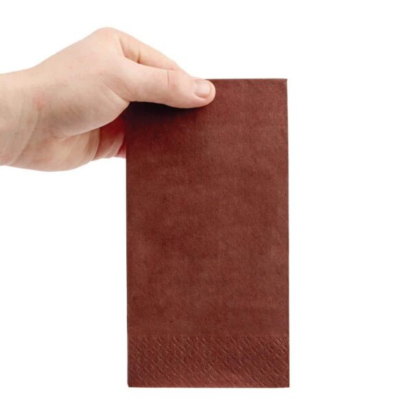 Fiesta Recyclable Dinner Napkin Mocha 40x40cm 2ply 1/8 Fold (Pack of 2000) - Image 4