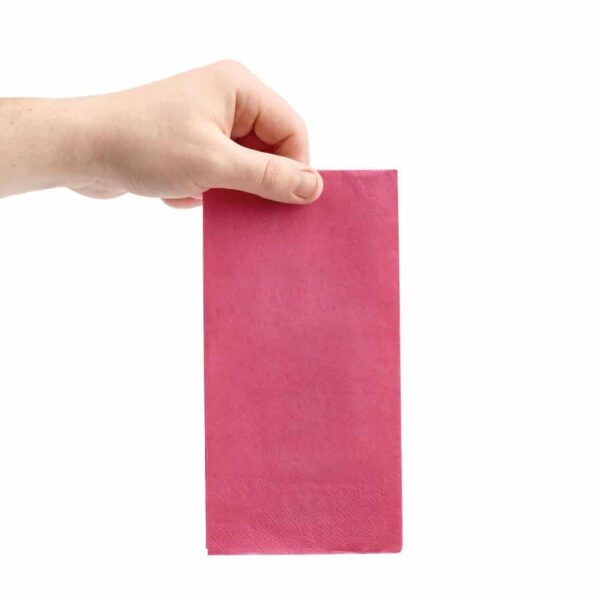 Fiesta Recyclable Dinner Napkin Pink 40x40cm 2ply 1/8 Fold (Pack of 2000) - Image 4