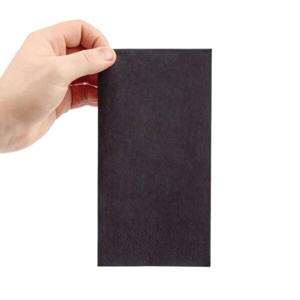 Fiesta Recyclable Dinner Napkin Black 40x40cm 2ply 1/8 Fold (Pack of 2000) - Image 4