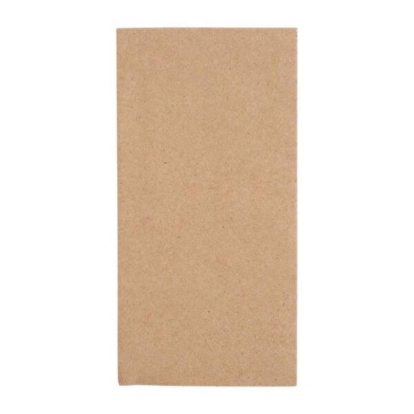Fiesta Recyclable Recycled Dinner Napkin Kraft 40x40cm 2ply 1/8 Fold (Pack of 2000) - Image 2
