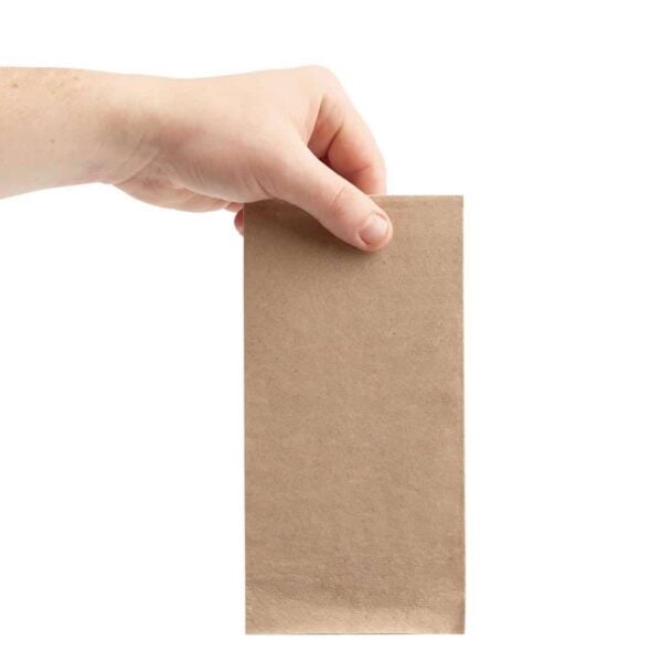 Fiesta Recyclable Recycled Dinner Napkin Kraft 40x40cm 2ply 1/8 Fold (Pack of 2000) - Image 4