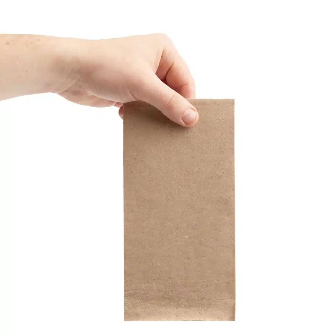 Fiesta Recyclable Recycled Dinner Napkin Kraft 40x40cm 2ply 1/8 Fold (Pack of 2000) - Image 3