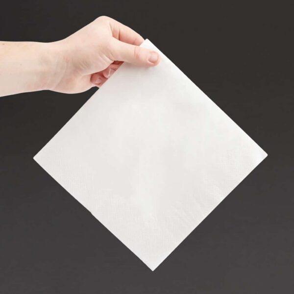 Fiesta Recyclable Dinner Napkin White 40x40cm 3ply 1/4 Fold (Pack of 1000) - Image 5