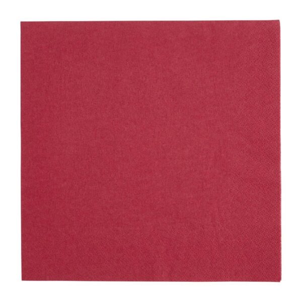 Fiesta Recyclable Dinner Napkin Bordeaux 40x40cm 3ply 1/4 Fold (Pack of 1000) - Image 2
