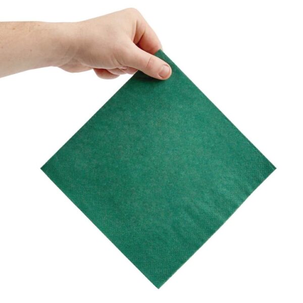 Fiesta Recyclable Dinner Napkin Dark Green 40x40cm 3ply 1/4 Fold (Pack of 1000) - Image 4