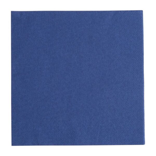 Fiesta Recyclable Dinner Napkin Dark Blue 40x40cm 3ply 1/4 Fold (Pack of 1000) - Image 1
