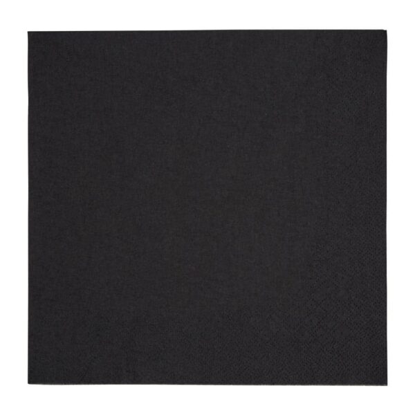 Fiesta Recyclable Dinner Napkin Black 40x40cm 3ply 1/4 Fold (Pack of 1000) - Image 2