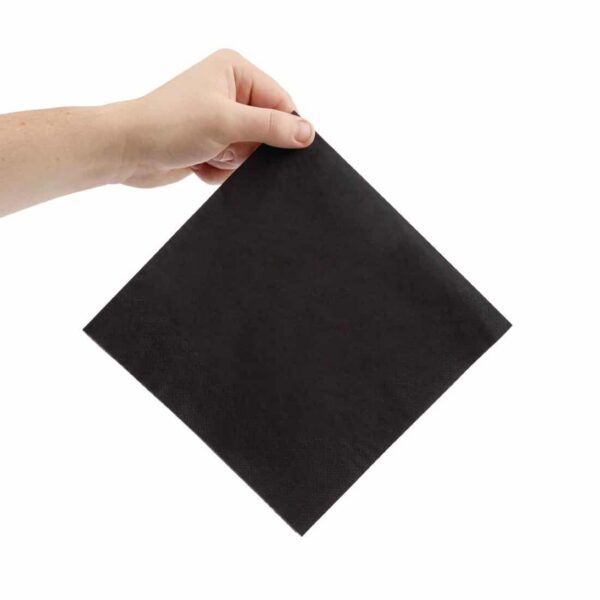 Fiesta Recyclable Dinner Napkin Black 40x40cm 3ply 1/4 Fold (Pack of 1000) - Image 4