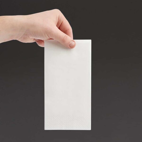 Fiesta Recyclable Dinner Napkin White 40x40cm 3ply 1/8 Fold (Pack of 1000) - Image 5