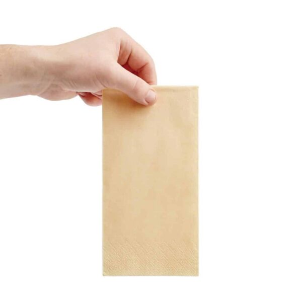 Fiesta Recyclable Dinner Napkin Cream 40x40cm 3ply 1/8 Fold (Pack of 1000) - Image 4