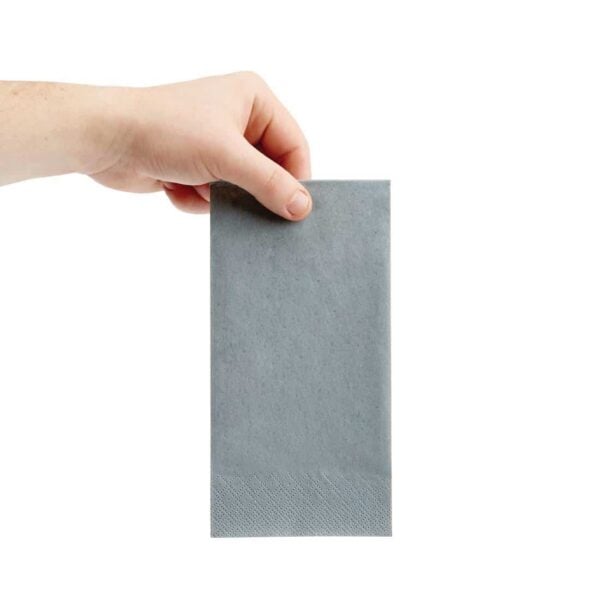 Fiesta Recyclable Dinner Napkin Grey 40x40cm 3ply 1/8 Fold (Pack of 1000) - Image 4
