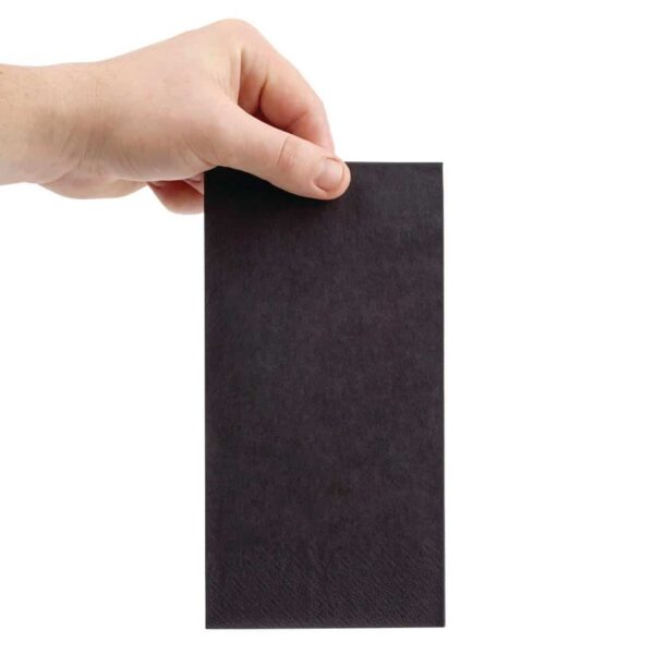 Fiesta Recyclable Dinner Napkin Black 40x40cm 3ply 1/8 Fold (Pack of 1000) - Image 4