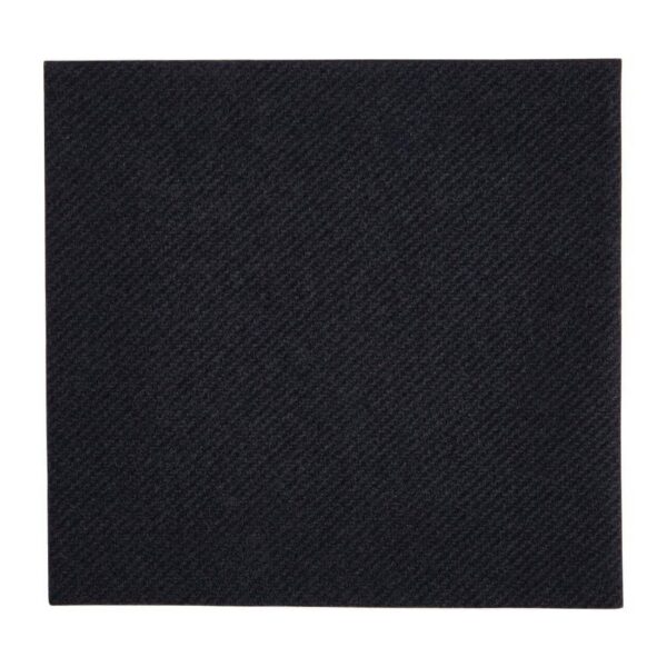 Fiesta Recyclable Premium Tablin Cocktail Napkin Black 24x24cm Airlaid 1/4 Fold (Pk 2400) - Image 2
