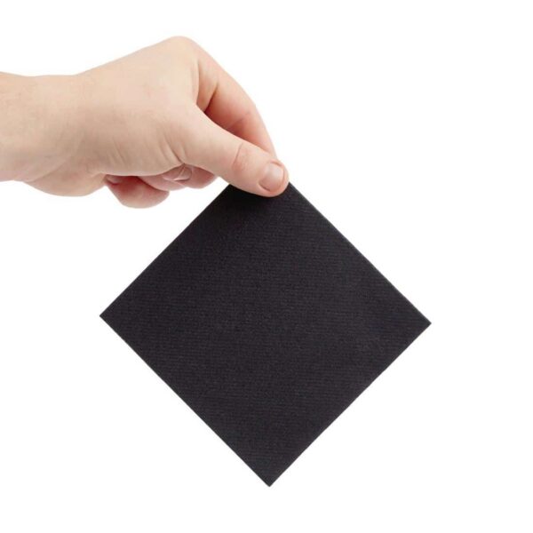 Fiesta Recyclable Premium Tablin Cocktail Napkin Black 24x24cm Airlaid 1/4 Fold (Pk 2400) - Image 4
