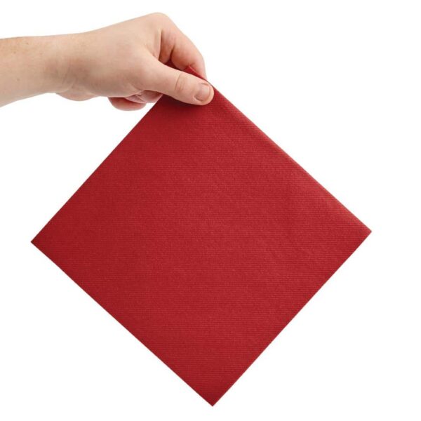 Fiesta Recyclable Premium Tablin Dinner Napkin Bordeaux 40x40cm Airlaid 1/4 Fold (Pk 500) - Image 4