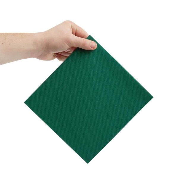 Fiesta Recyclable Premium Tablin Dinner Napkin Dark Green 40x40cm Airlaid 1/4 Fold (Pk 500) - Image 4