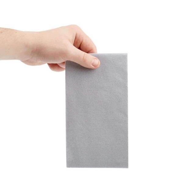 Fiesta Recyclable Premium Tablin Dinner Napkin Grey 40x40cm Airlaid 1/8 Fold (Pack of 500) - Image 4