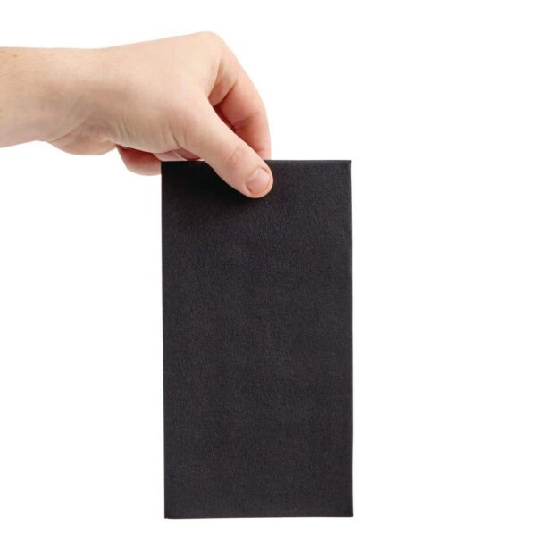 Fiesta Recyclable Premium Tablin Dinner Napkin Black 40x40cm Airlaid 1/8 Fold (Pack of 500) - Image 4