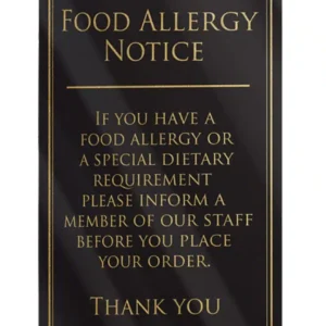 Food Allergy Notice - Black