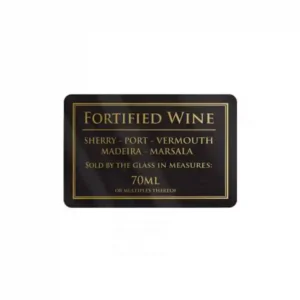 Fortified Wine by the Glass 70ml Bar Sign - Black