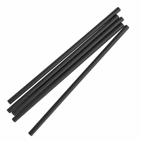 Fiesta Compostable Individually Wrapped Paper Straws Black (Pack of 250) - Image 2