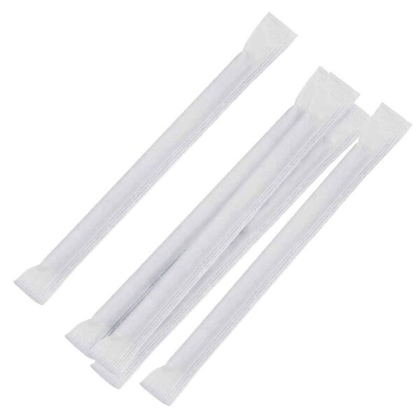 Fiesta Compostable Individually Wrapped Paper Cocktail Stirrer Straws Black (Pack of 250) - Image 6