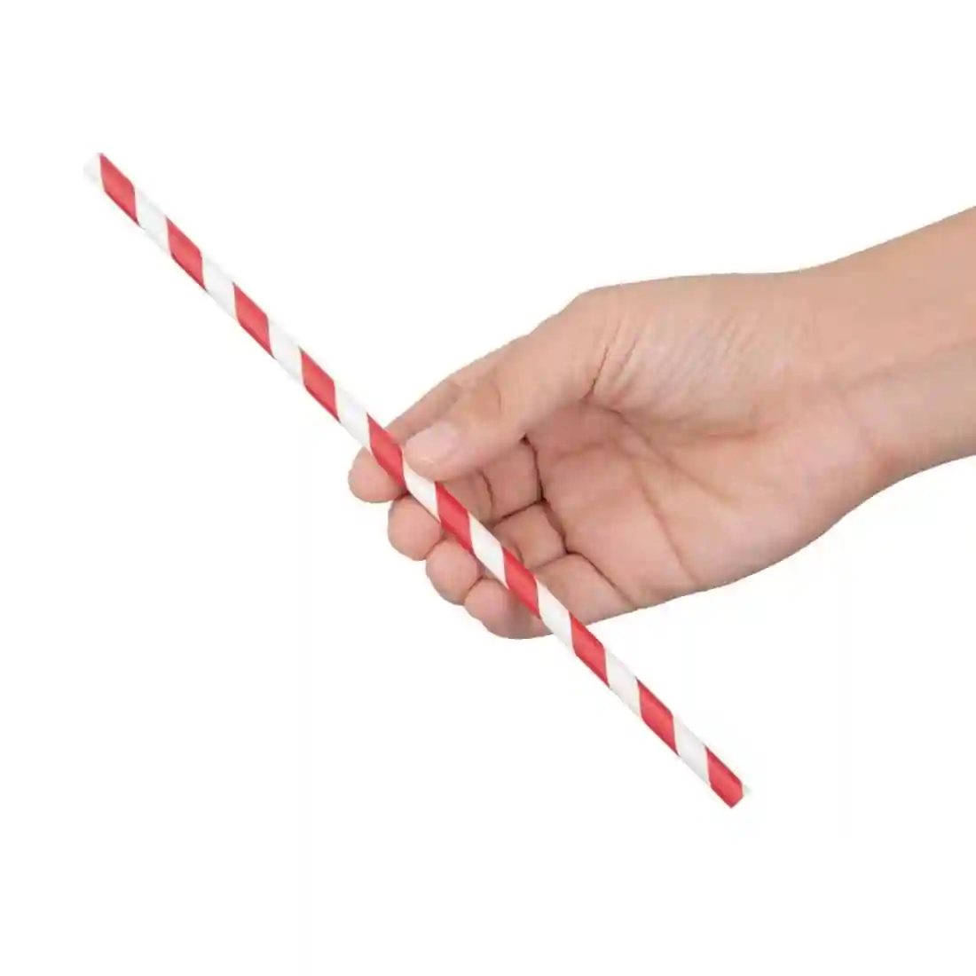 Fiesta Compostable Individually Wrapped Paper Straws Red Stripes (Pack of 250) - Image 2