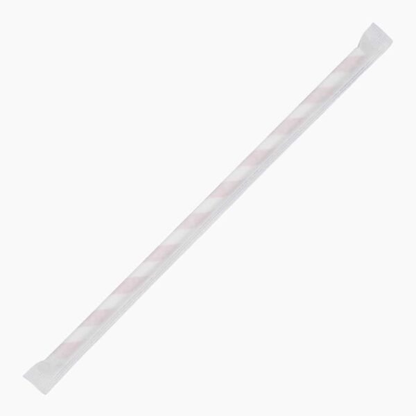 Fiesta Compostable Individually Wrapped Paper Straws Red Stripes (Pack of 250) - Image 5