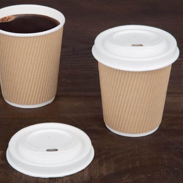 Fiesta Compostable Bagasse Coffee Cup Lids 225ml / 8oz (Pack of 1000) - Image 6