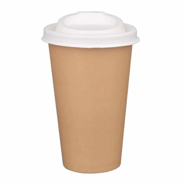 Fiesta Compostable Bagasse Coffee Cup Lids 340ml / 12oz (Pack of 1000) - Image 5