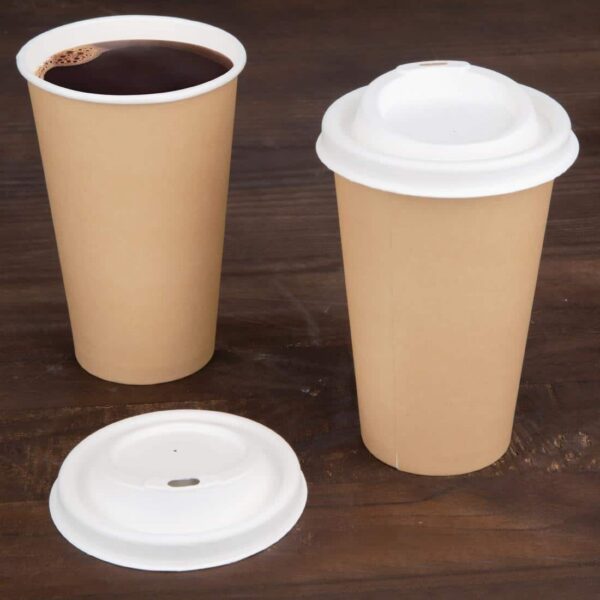 Fiesta Compostable Bagasse Coffee Cup Lids 340ml / 12oz (Pack of 1000) - Image 6