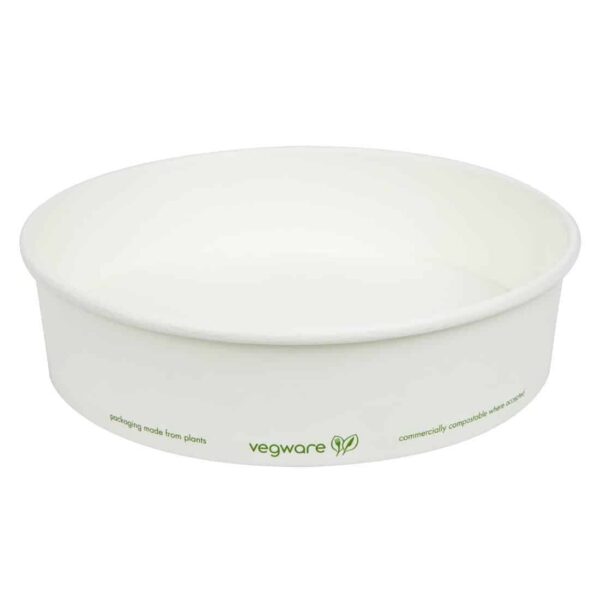 Vegware 185-Series Compostable Bon Appetit Wide PLA-lined Paper Food Bowls 26oz (Pack of 300) - Image 3