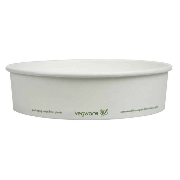 Vegware 185-Series Compostable Bon Appetit Wide PLA-lined Paper Food Bowls 26oz (Pack of 300) - Image 4