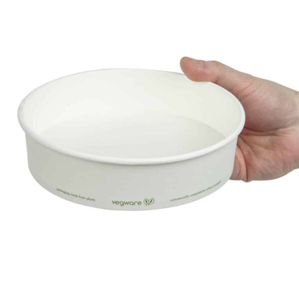 Vegware 185-Series Compostable Bon Appetit Wide PLA-lined Paper Food Bowls 26oz (Pack of 300) - Image 6