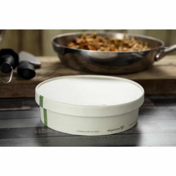 Vegware 185-Series Compostable Bon Appetit Wide PLA-lined Paper Food Bowls 26oz (Pack of 300) - Image 8