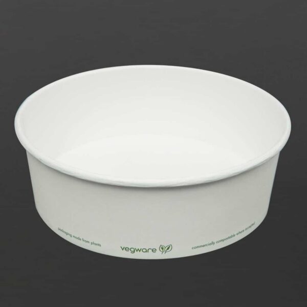 Vegware 185-Series Compostable Bon Appetit Wide PLA-lined Paper Food Bowls 32oz (Pack of 300) - Image 6