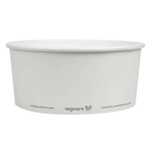 Vegware 185-Series Compostable Bon Appetit Wide PLA-lined Paper Food Bowls 48oz (Pack of 300)