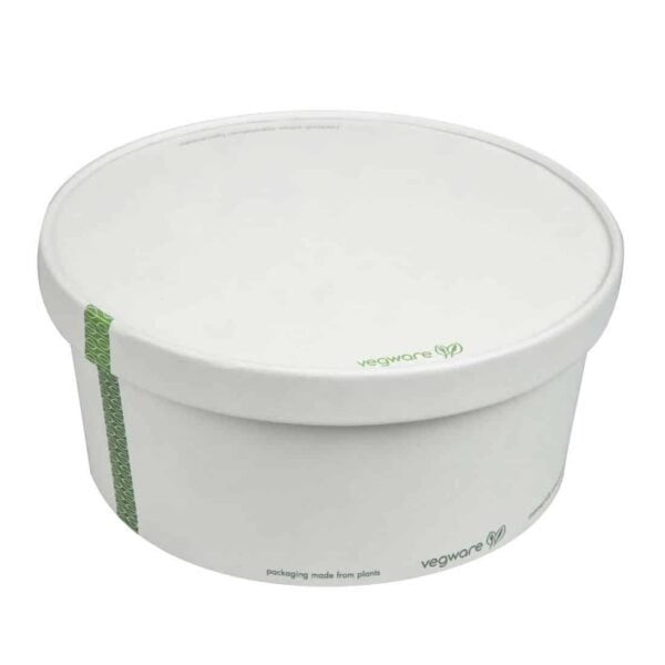 Vegware 185-Series Compostable Bon Appetit Wide PLA-lined Paper Food Bowls 48oz (Pack of 300) - Image 6