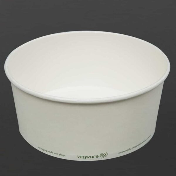 Vegware 185-Series Compostable Bon Appetit Wide PLA-lined Paper Food Bowls 48oz (Pack of 300) - Image 7
