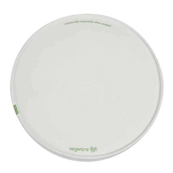Vegware 185-Series Compostable Bon Appetit Wide PLA-lined Paper Food Bowl Lid (Pack of 300) - Image 1