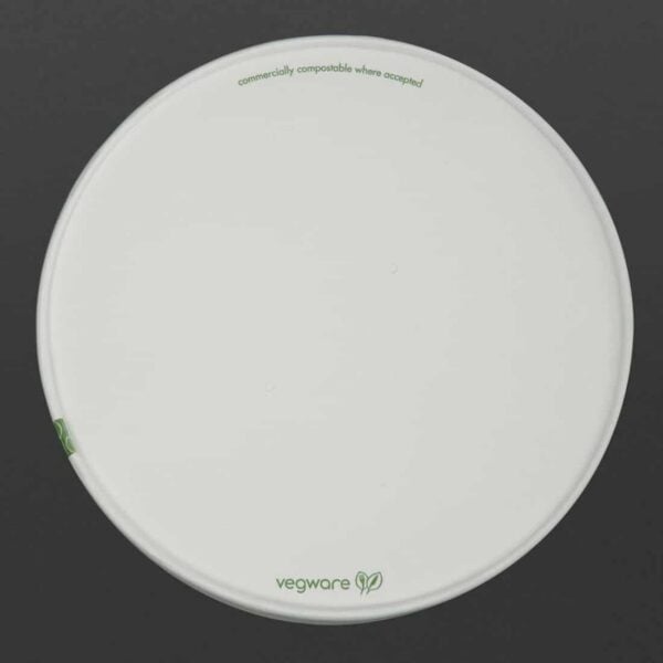 Vegware 185-Series Compostable Bon Appetit Wide PLA-lined Paper Food Bowl Lid (Pack of 300) - Image 6