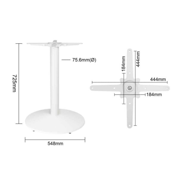 Bolero Cast Iron Round Table Base White - Image 6